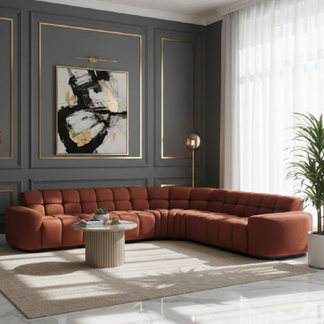 Square-Tufted L-Shaped Sectional Sofa | Novi Living Roman