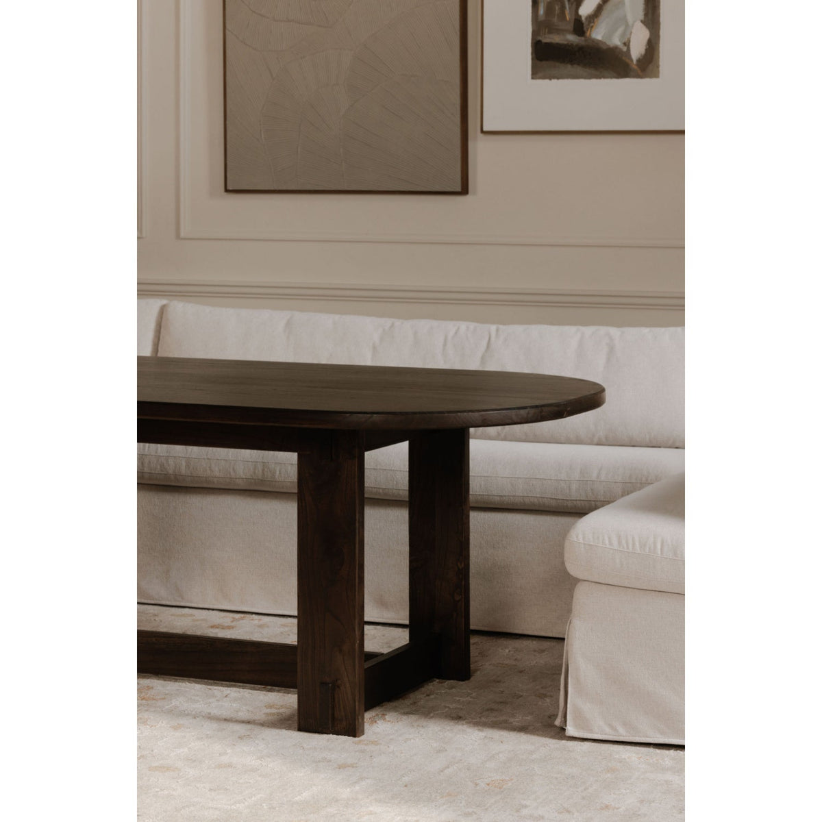 Modern European furniture - Beige Dining Bench Slipcover - www.oroa.com