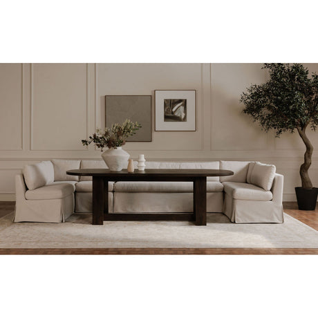 Modern European furniture - Beige Corner Dining Chair Slipcover - www.oroa.com