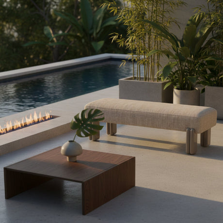 Modern European furniture - Textured Fabric Bench - www.oroa.com