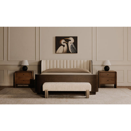 Modern European furniture - Textured Fabric Bench - www.oroa.com