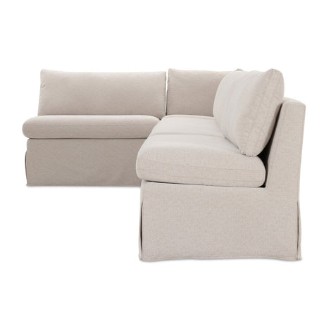 Modern European furniture - Beige L-Shaped Dining Banquette Slipcover L - www.oroa.com