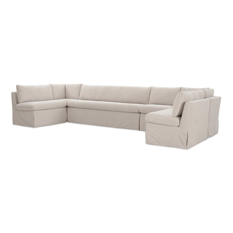 Modern European furniture - Beige U-Shaped Dining Banquette Slipcover M - www.oroa.com