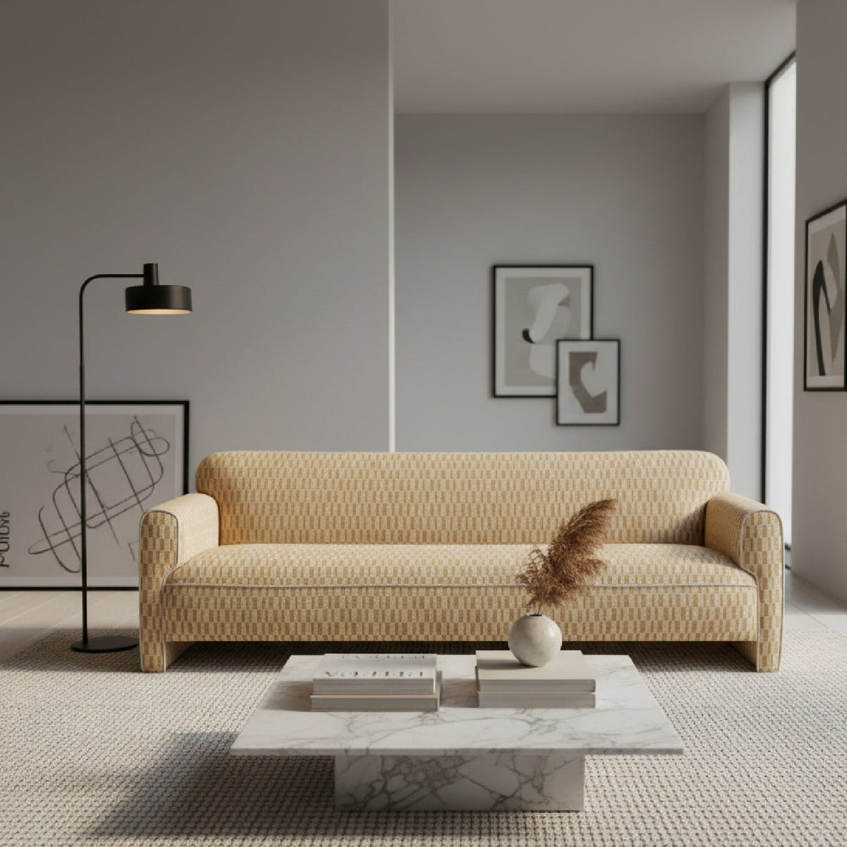 Modern European furniture - Rolled Arm Modern Sofa - www.oroa.com