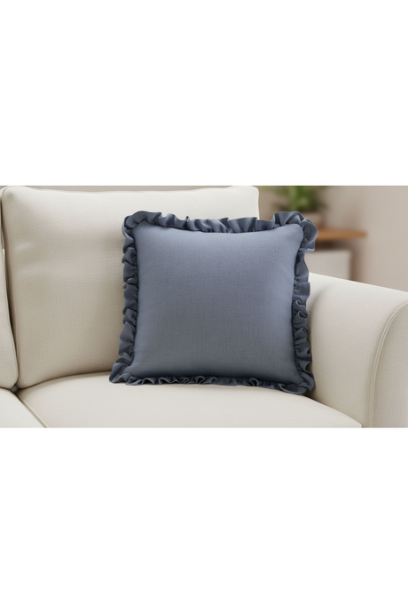 Modern European furniture - Ruffled-Edge Linen Cushion - www.oroa.com