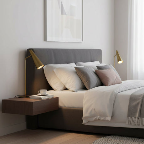 Modern European furniture - Brass Conical Table Lamp - www.oroa.com