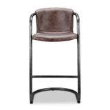 Modern European furniture - Leather Cantilevered Bar Stool Set (2)  - www.oroa.com