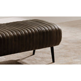Modern European furniture - Quilted Green Leather Bench - www.oroa.com