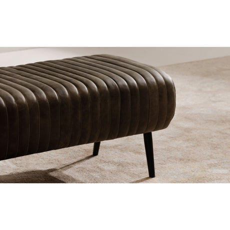 Modern European furniture - Quilted Green Leather Bench - www.oroa.com