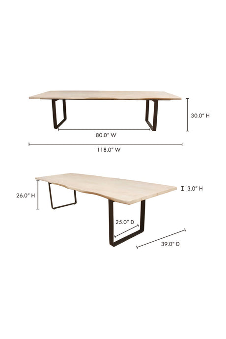 Modern European furniture - Mango Wood Top Dining Table - www.oroa.com