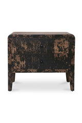 Modern European furniture - Distressed Black 2-Drawer Nightstand - www.oroa.com