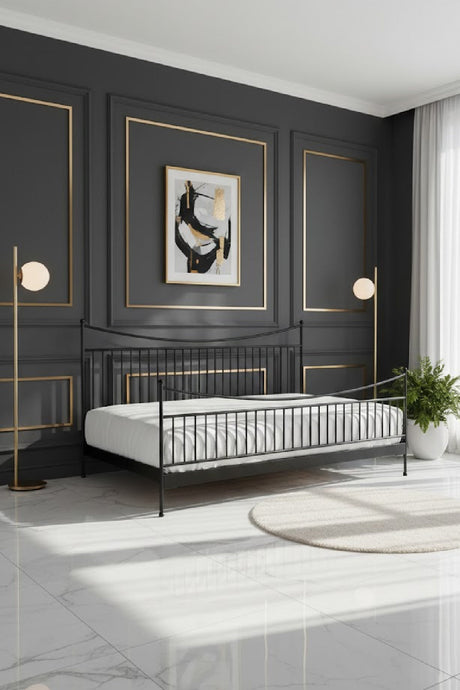 Modern European furniture - Black Iron Bed - www.oroa.com