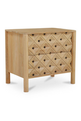Modern European furniture - 2-Drawer Mango Wood Nightstand - www.oroa.com