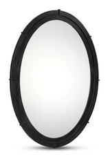 Modern European furniture - Aged Black Oval Mirror - www.oroa.com