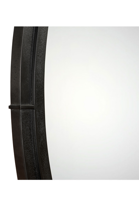 Modern European furniture - Aged Black Oval Mirror - www.oroa.com
