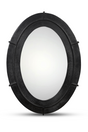 Modern European furniture - Aged Black Oval Mirror - www.oroa.com