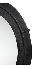 Modern European furniture - Aged Black Oval Mirror - www.oroa.com