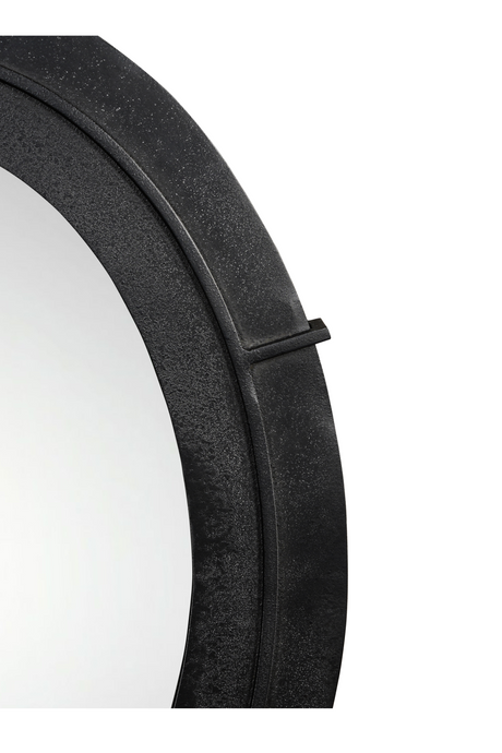 Modern European furniture - Aged Black Oval Mirror - www.oroa.com