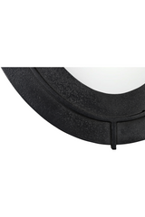 Modern European furniture - Aged Black Oval Mirror - www.oroa.com