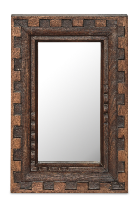 Modern European furniture - Brown Mango Wood Mirror - www.oroa.com