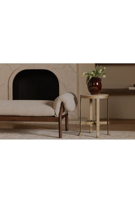 Modern European furniture - Round Travertine Accent Table - www.oroa.com