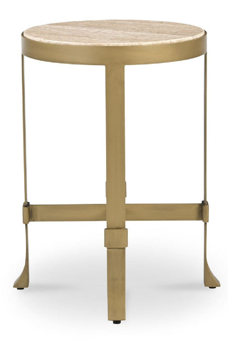 Modern European furniture - Round Travertine Accent Table - www.oroa.com