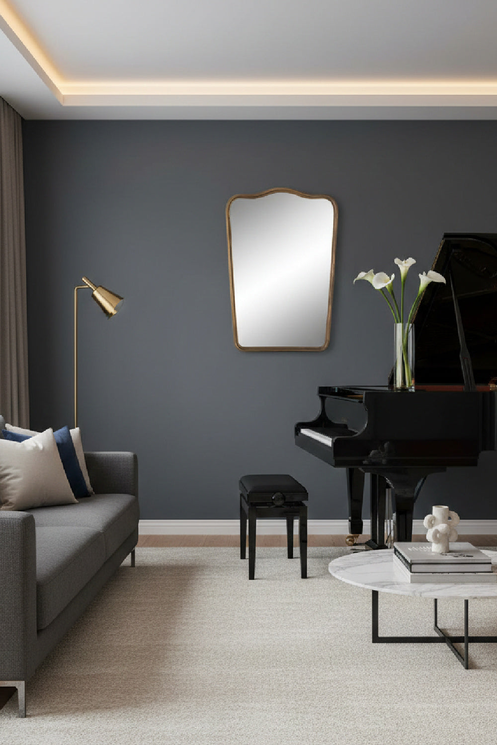 Modern European furniture - Cast Aluminum Wall Mirror - www.oroa.com