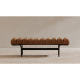 Modern European furniture - Channeled Leather Bench - www.oroa.com