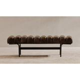 Modern European furniture - Channeled Leather Bench - www.oroa.com