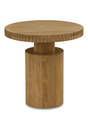 Modern European furniture - Fluted Round Oak Side Table - www.oroa.com