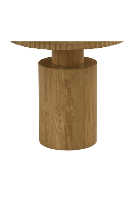 Modern European furniture - Fluted Round Oak Side Table - www.oroa.com