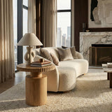 Modern European furniture - Fluted Round Oak Side Table - www.oroa.com