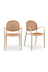 Modern European furniture - Woven Design Outdoor Dining Chairs (2) - www.oroa.com