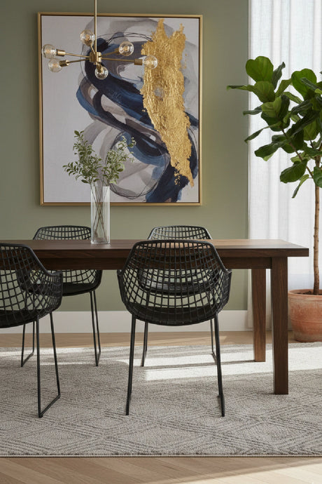 Modern European furniture - Black Perforated Indoor/Outdoor Dining Chairs (2) - www.oroa.com