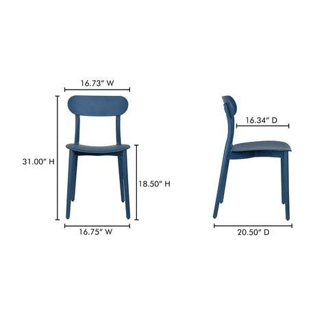 Modern European furniture - Open-Back Indoor/Outdoor Dining Chairs (2) - www.oroa.com