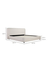 Modern European furniture - White Linen Queen Bed - www.oroa.com