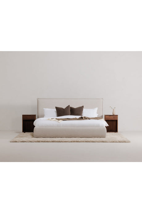 Modern European furniture - Beige Linen Blend Bed - www.oroa.com