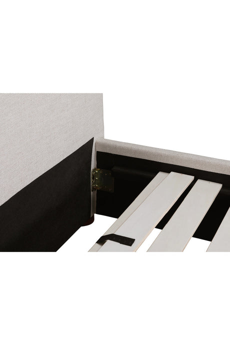 Modern European furniture - Beige Linen Blend Bed - www.oroa.com