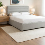 Gray Channeled Queen Bed | Novi Living Takio