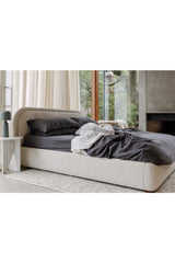 Modern European furniture - Cream Velvet King Bed - www.oroa.com