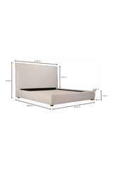 Modern European furniture - Beige Linen Blend Bed - www.oroa.com