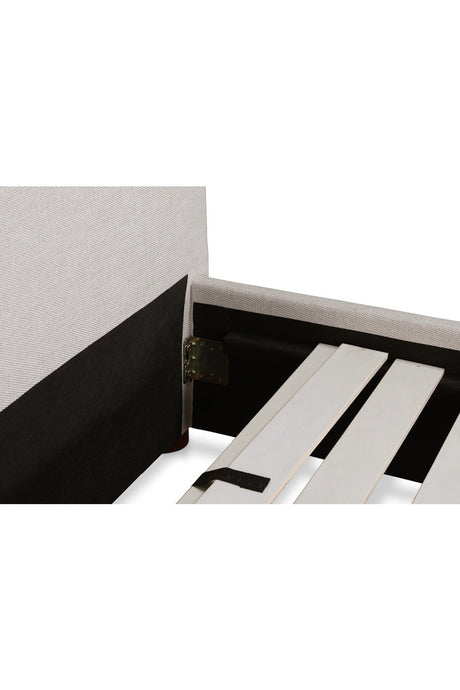 Modern European furniture - Beige Linen Blend Bed - www.oroa.com