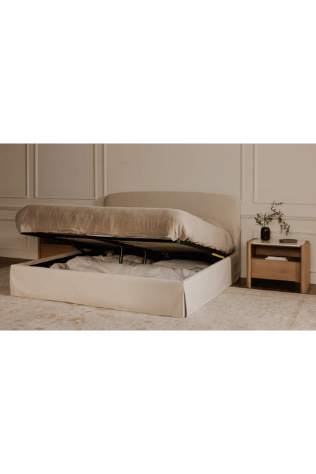 Modern European furniture - Cream Storage Bed - www.oroa.com