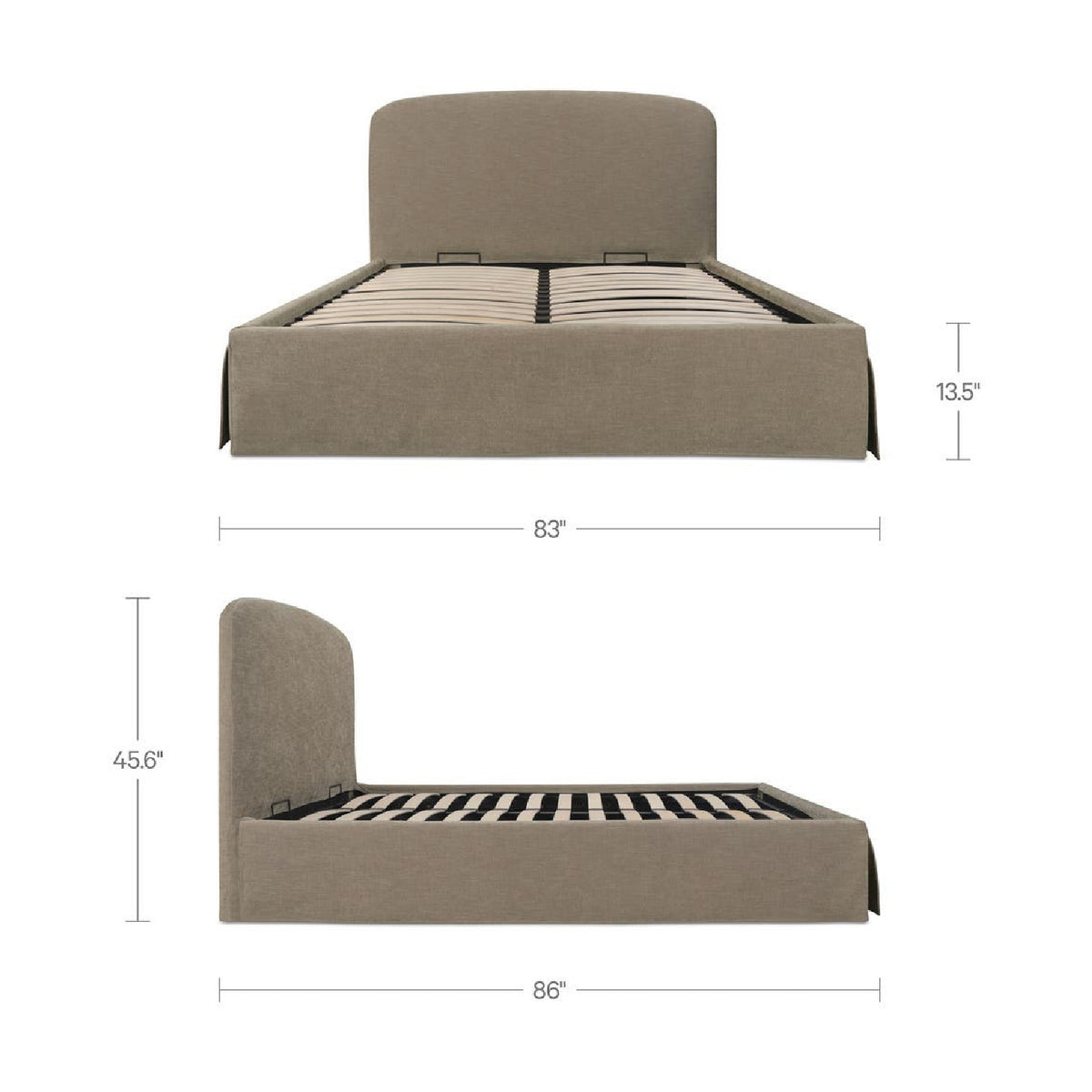 Slipcover Storage King Bed | Novi Living Joan