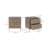 Modern European furniture - Gray Patterned 2-Drawer Nightstand - www.oroa.com