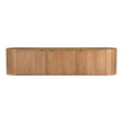Modern European furniture - Natural Oak 3-Door Media Bench - www.oroa.com