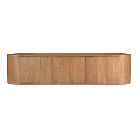 Modern European furniture - Natural Oak 3-Door Media Bench - www.oroa.com