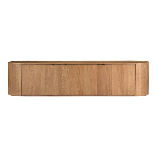 Modern European furniture - Natural Oak 3-Door Media Bench - www.oroa.com