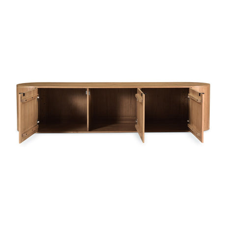 Modern European furniture - Natural Oak 3-Door Media Bench - www.oroa.com