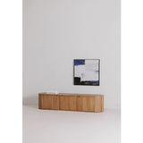 Modern European furniture - Natural Oak 3-Door Media Bench - www.oroa.com